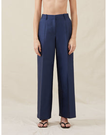 The Tailored Trousers In Lucent Wool | Navy