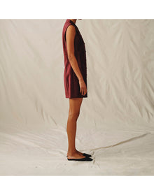 The Textured Velvet Mini Dress | Wine