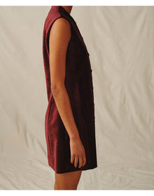 The Textured Velvet Mini Dress | Wine