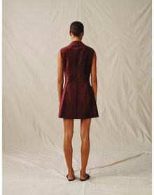 The Textured Velvet Mini Dress | Wine