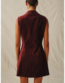 The Textured Velvet Mini Dress | Wine