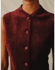 The Textured Velvet Mini Dress | Wine