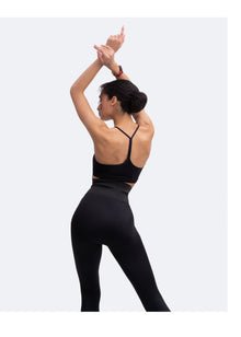 Thin Straps Seamless Sports Bra | Black