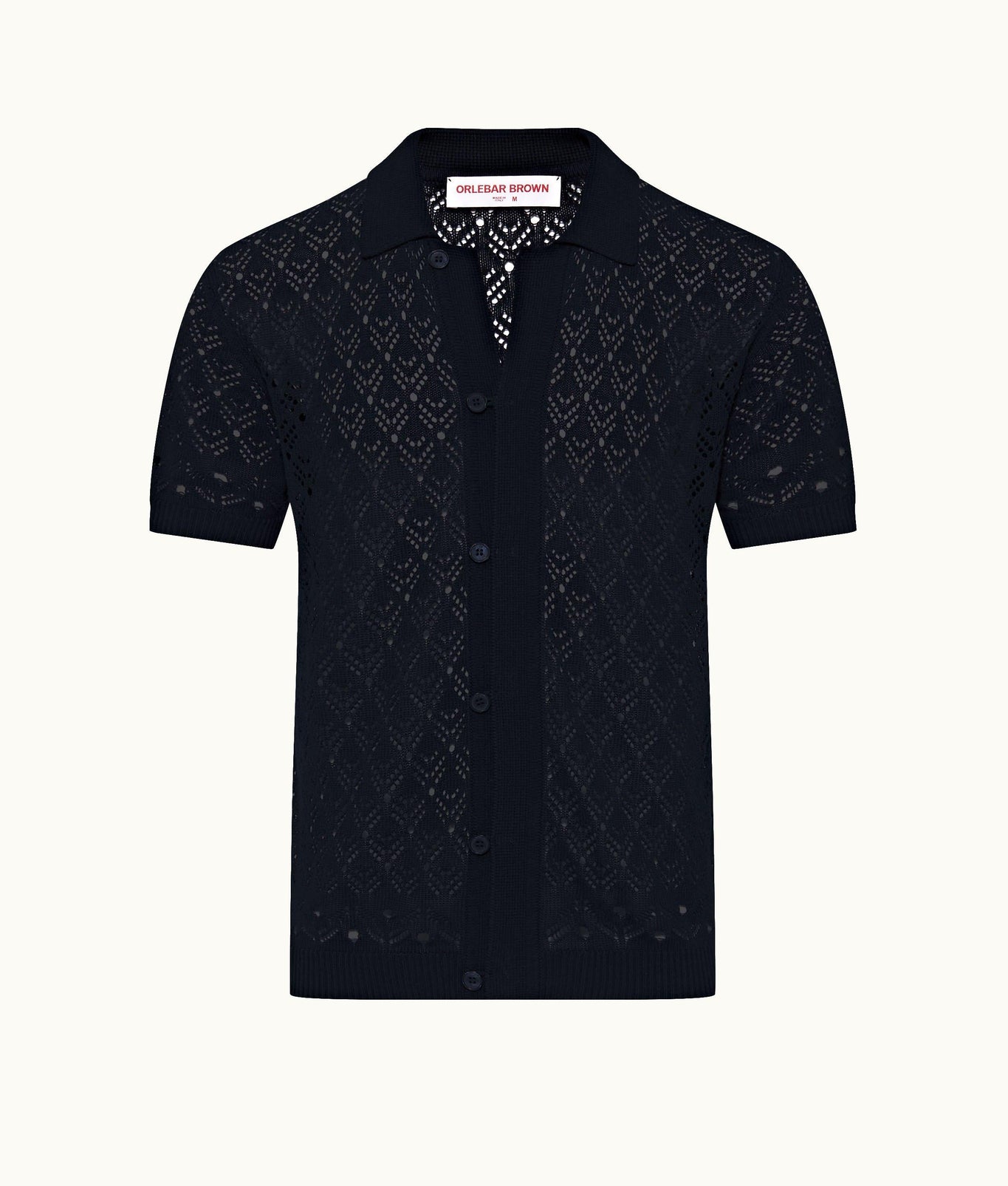 Tiernan Classic Fit Button-Down Textured Knit Shirt | Night Iris