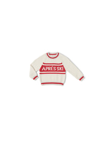 Toddler | Cozychic Cotton Apres Pullover | Cream-Americana Red