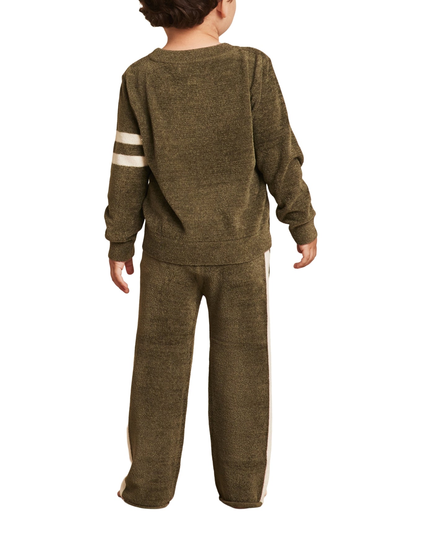 Toddler | Cozychic Ultra Lite Pullover W/ Contrast Stripes | Olive-Cream