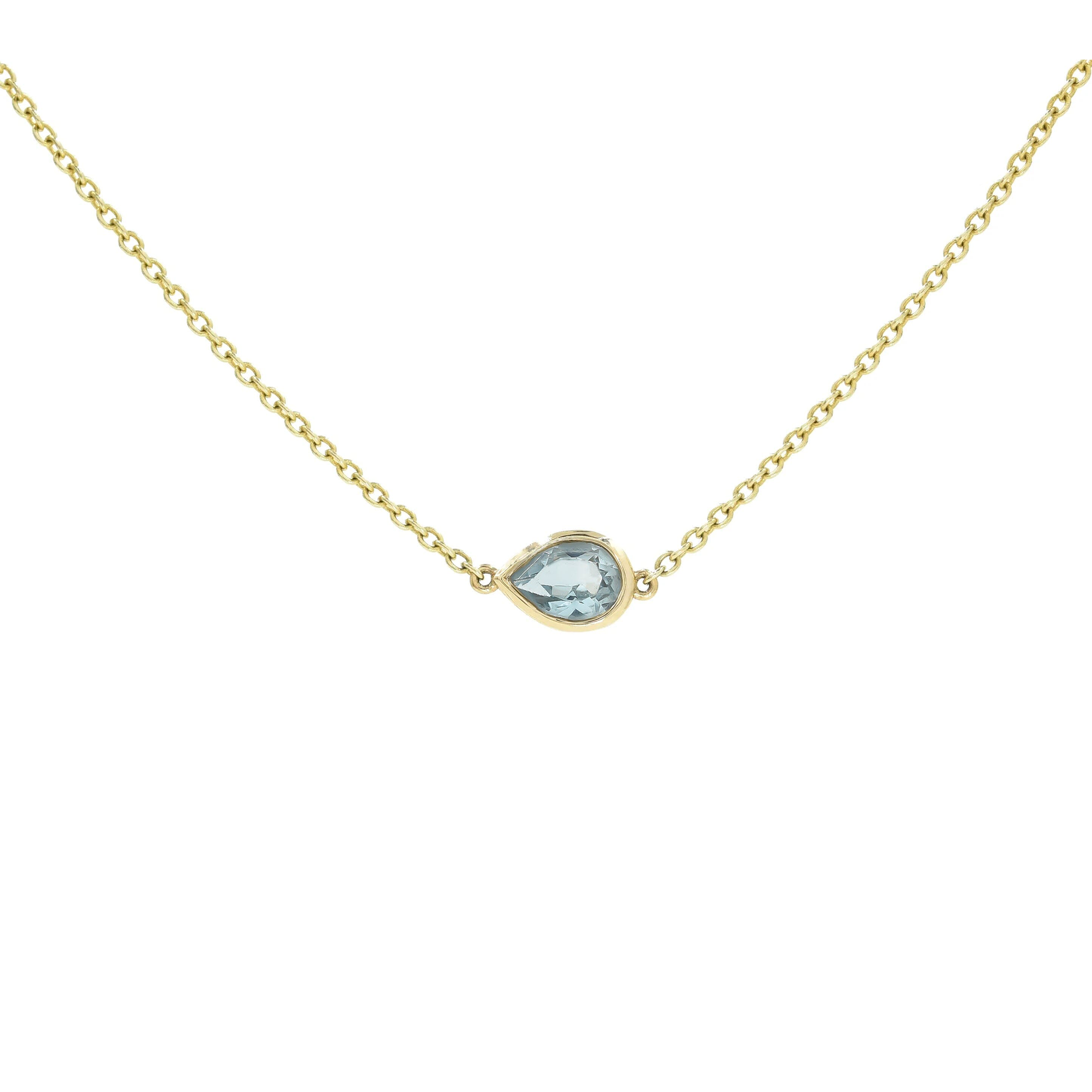 Topaz Pear Jollie Necklace | Baby Blue
