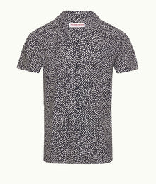 Travis Towelling Star Print Capri Collar Shirt | Night Iris