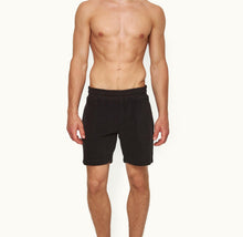 Trevone Classic Fit Stripe Seam Towelling Sweat Shorts | Black