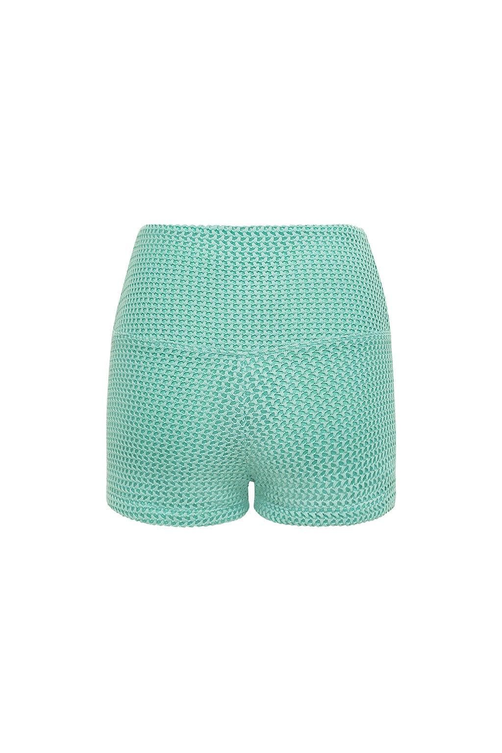 Micro Bike Short | Turquoise Crochet
