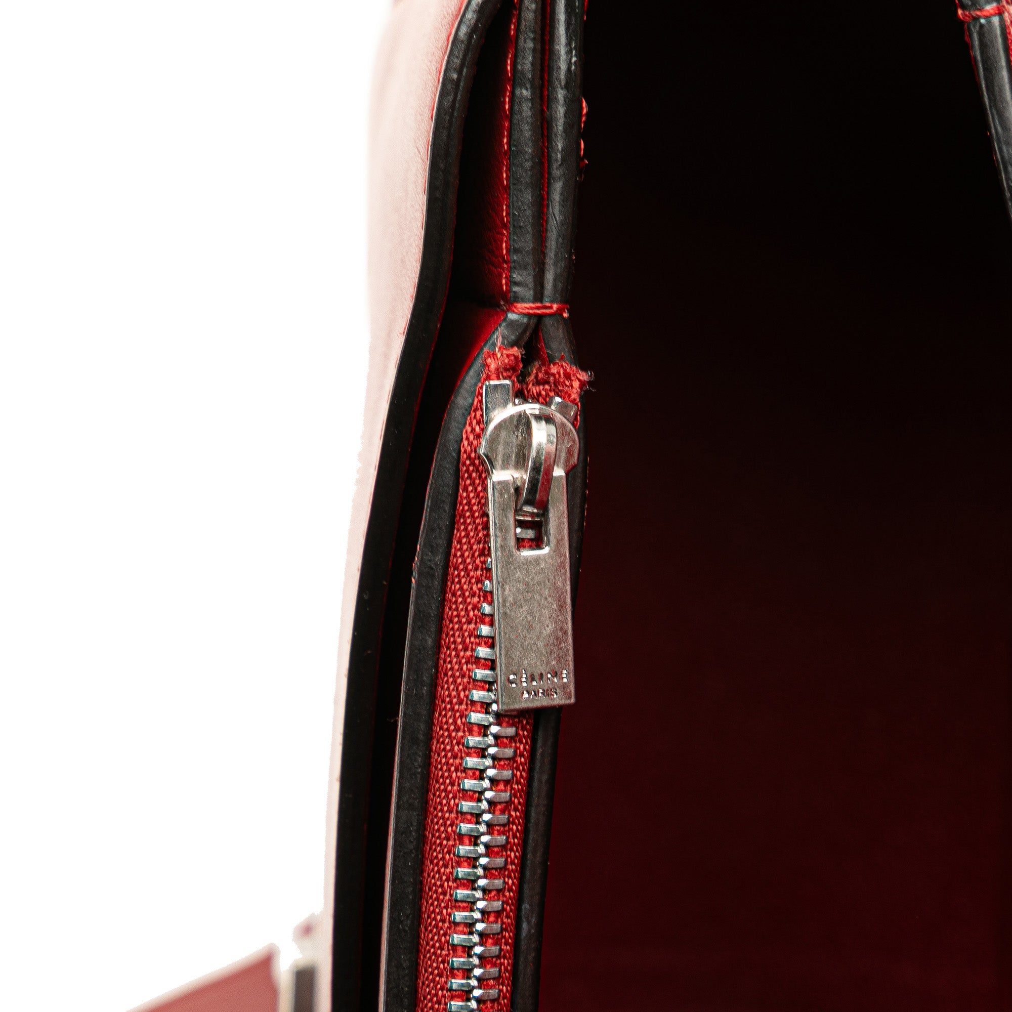 Celine | Pre-Owned Leather Frame Shoulder Bag | Pink/Salmon/Red