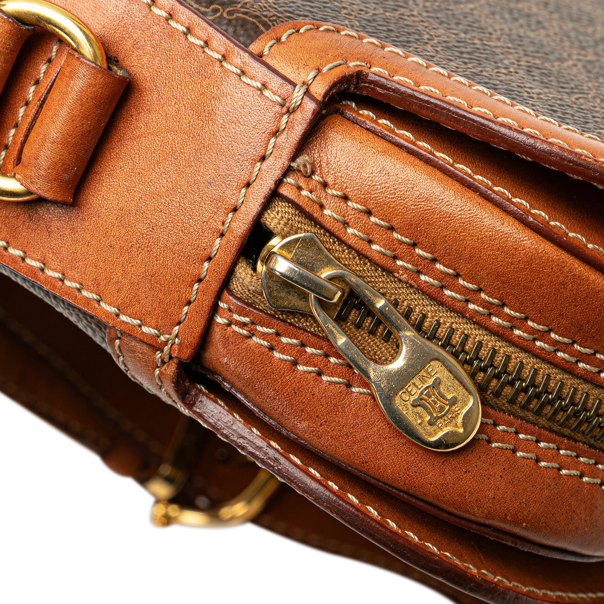 Celine | Pre-Owned Macadam Coated Canvas Crossbody | Brown