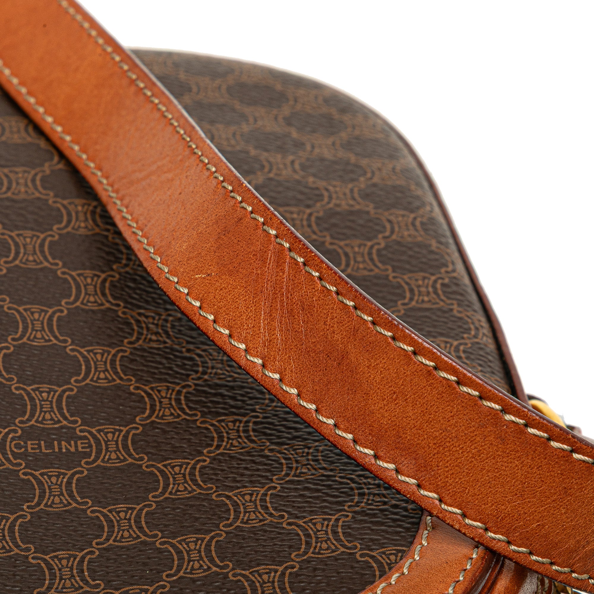 Celine | Pre-Owned Macadam Coated Canvas Crossbody | Brown