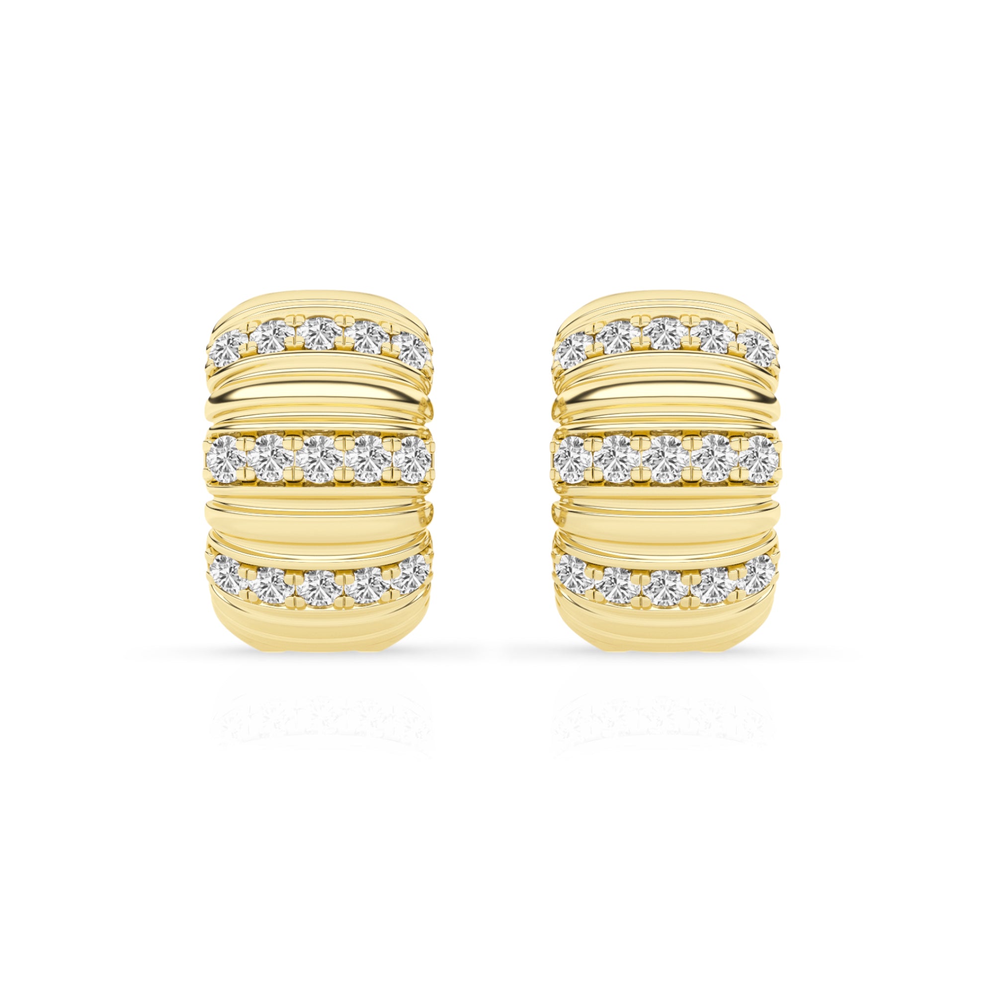 4.00 CT Round Lab-Grown Diamond | Hoop Earrings | 14K Yellow Gold over Sterling Silver | F Color | VS Clarity