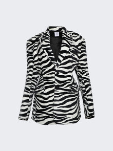 Women | VETEMENTS | Fleece Hourglass Tailored Jacket | Zebra