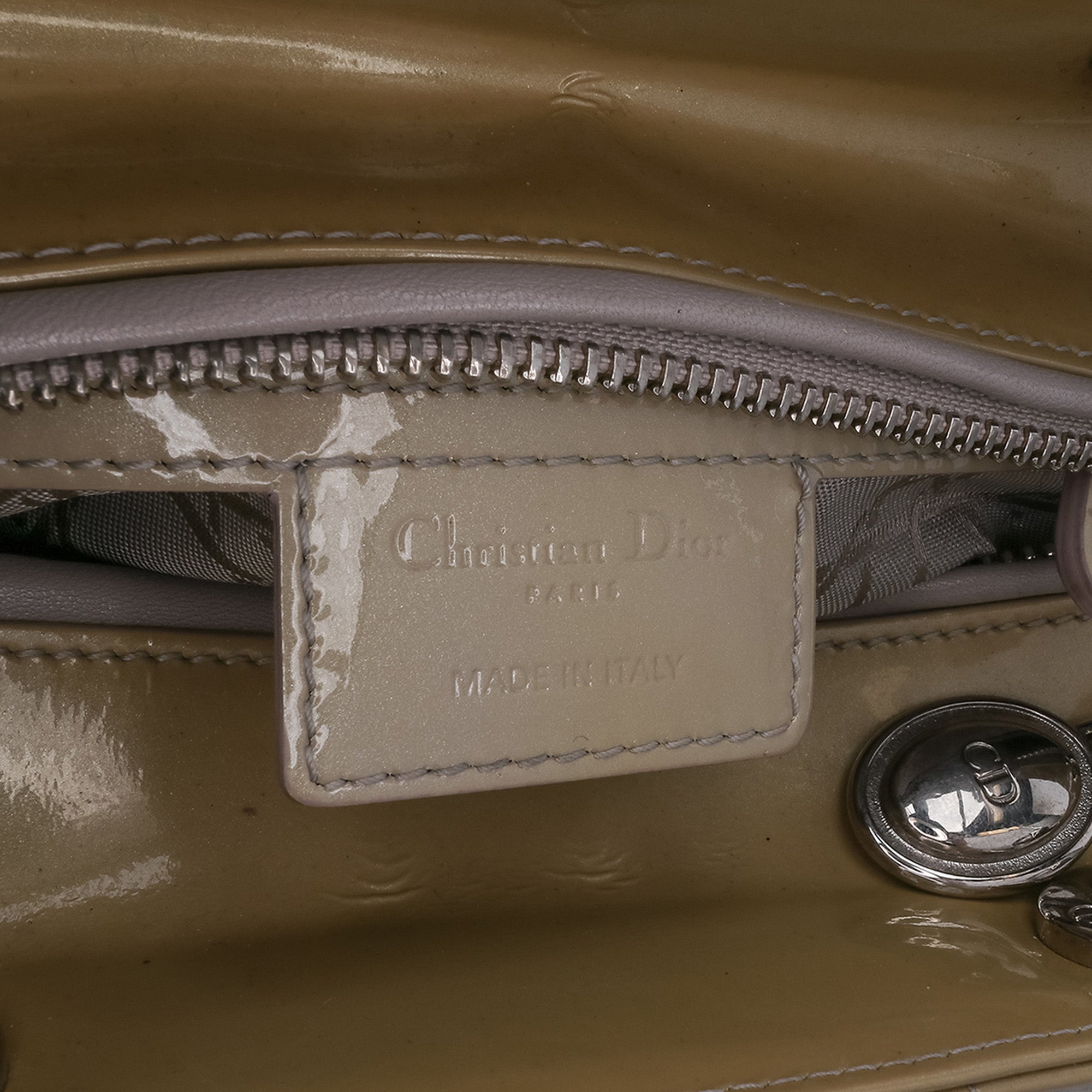 Dior | Pre-Owned Medium Patent Cannage Lady - II | Brown/Caramel