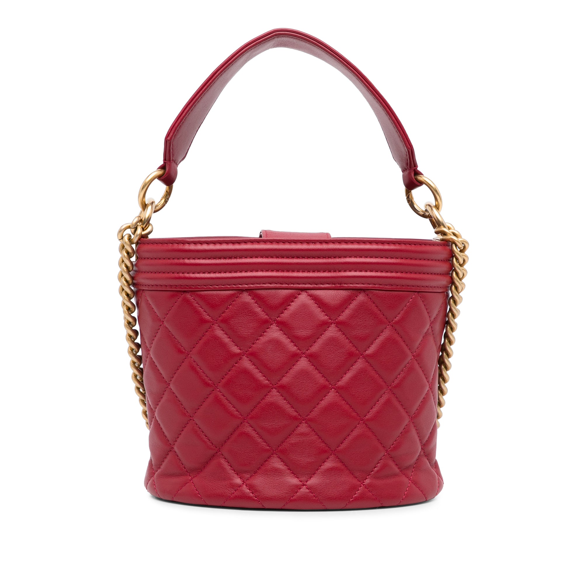 Chanel | Pre-Owned Calfskin Boy Bucket Bag | Red
