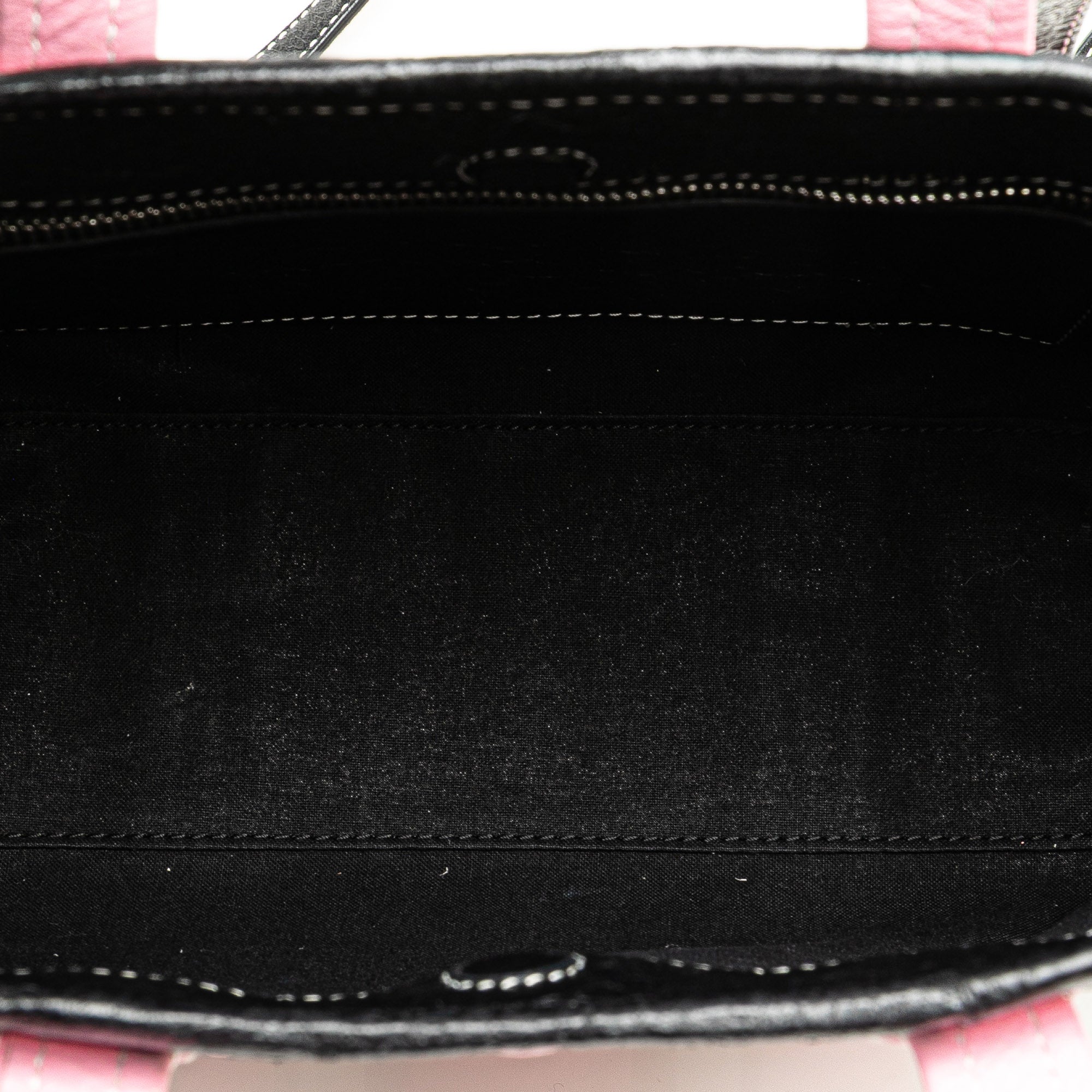 Balenciaga | Pre-Owned Small Lambskin Barbes East West Striped Shopper Tote | Pink