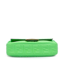 Fendi | Pre-Owned Zucca Embossed Leather Chain Midi Baguette - I | Green/Light Green