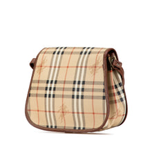 Burberry | Pre-Owned Haymarket Check Coated Canvas Crossbody | Brown/Beige