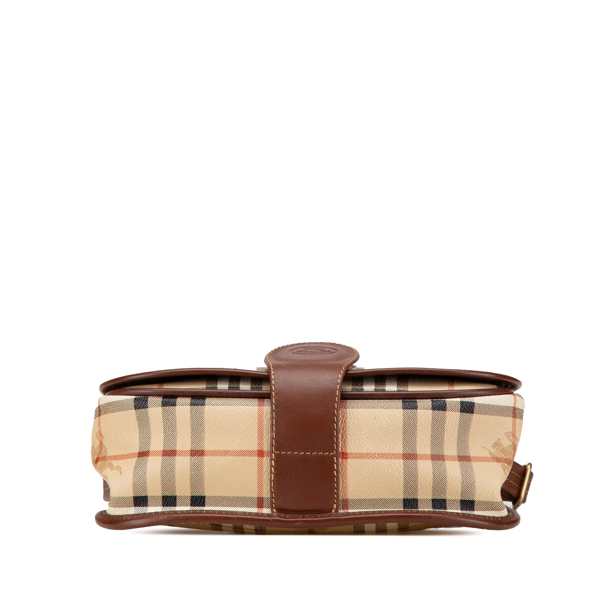 Burberry | Pre-Owned Haymarket Check Coated Canvas Crossbody | Brown/Beige