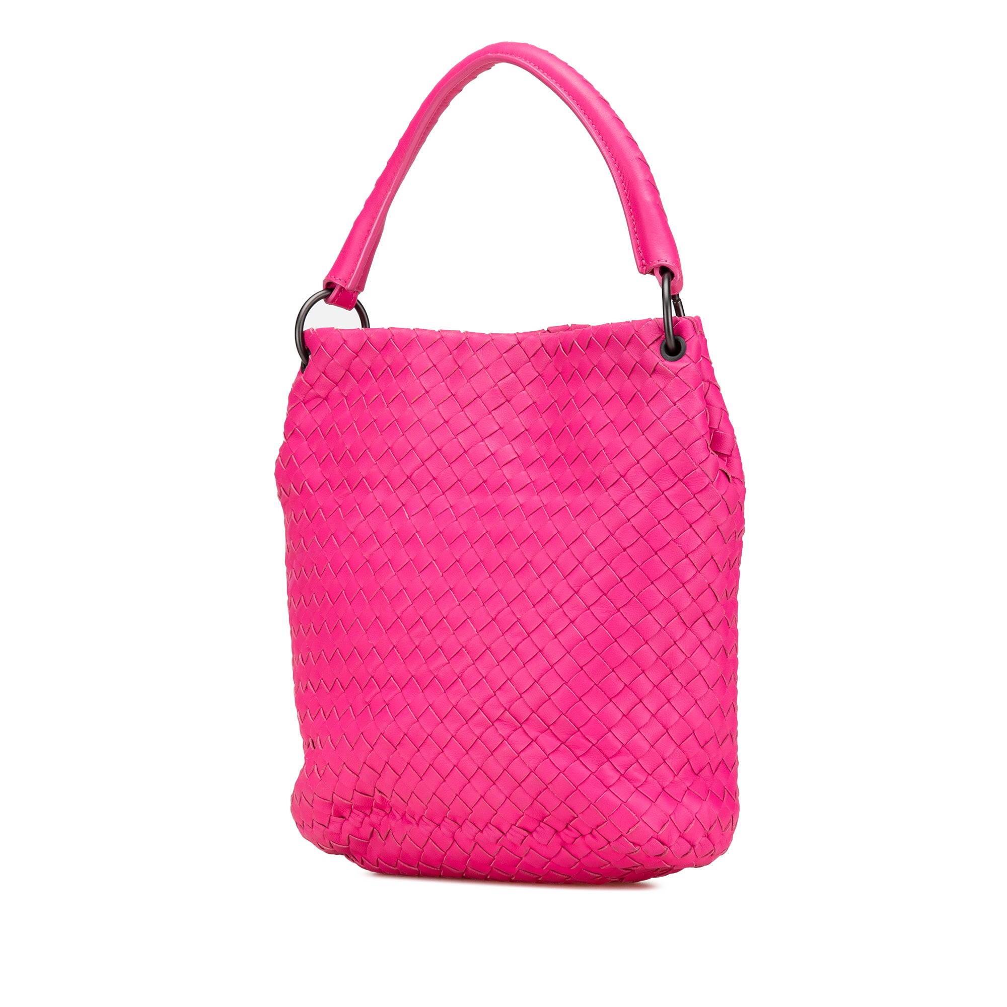 Bottega Veneta | Pre-Owned Nappa Intrecciato Bucket Bag - I | Pink/Hot Pink