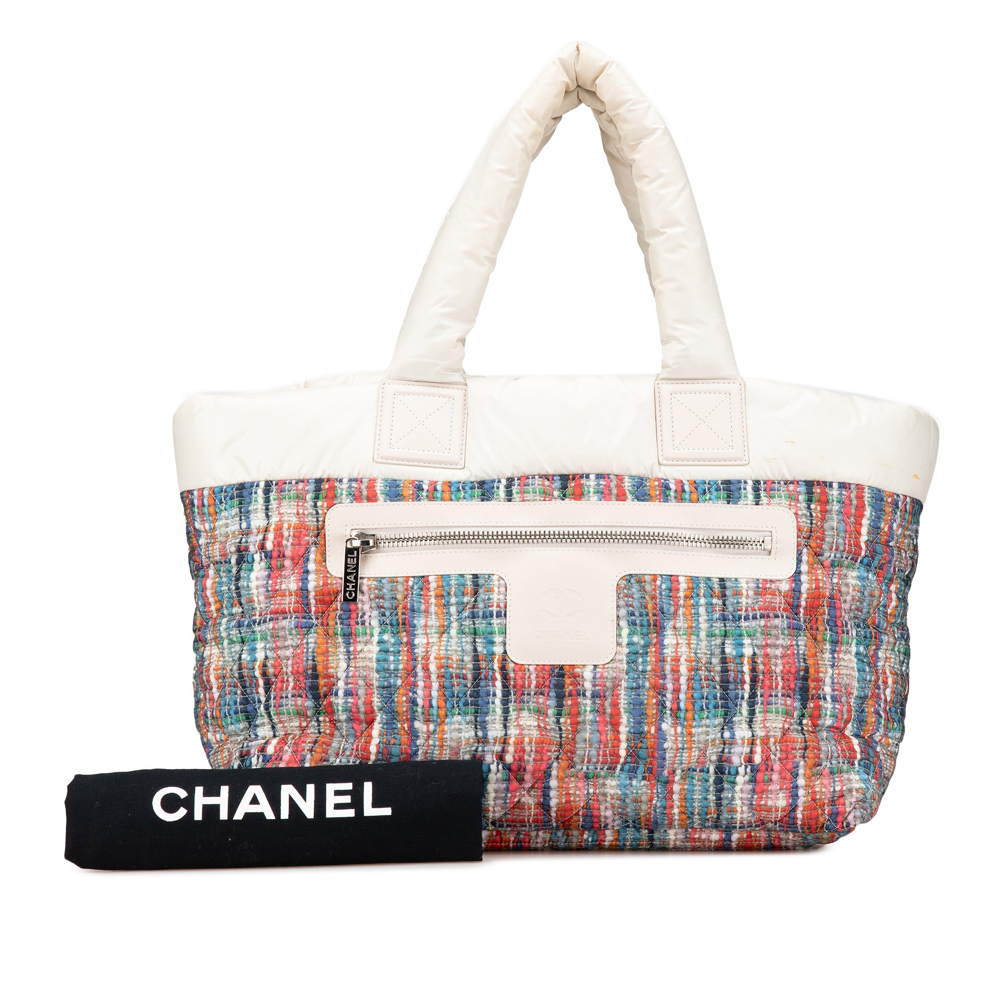 Chanel | Pre-Owned Nylon Tweed Printed Coco Cocoon Tote | Multi
