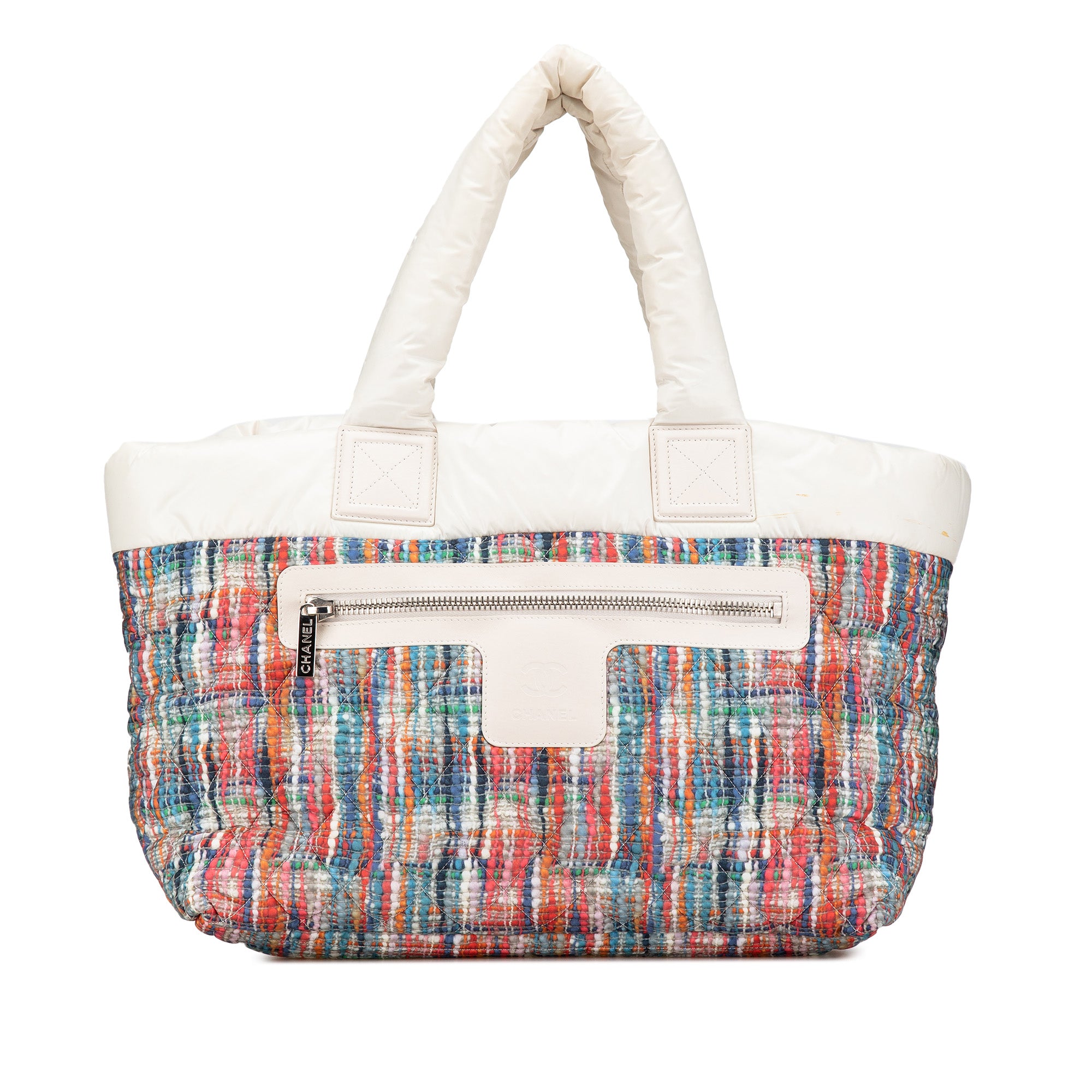 Chanel | Pre-Owned Nylon Tweed Printed Coco Cocoon Tote | Multi