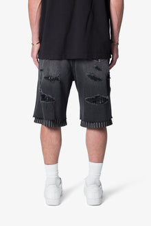Ultra Baggy Lined Denim Shorts | Washed Black