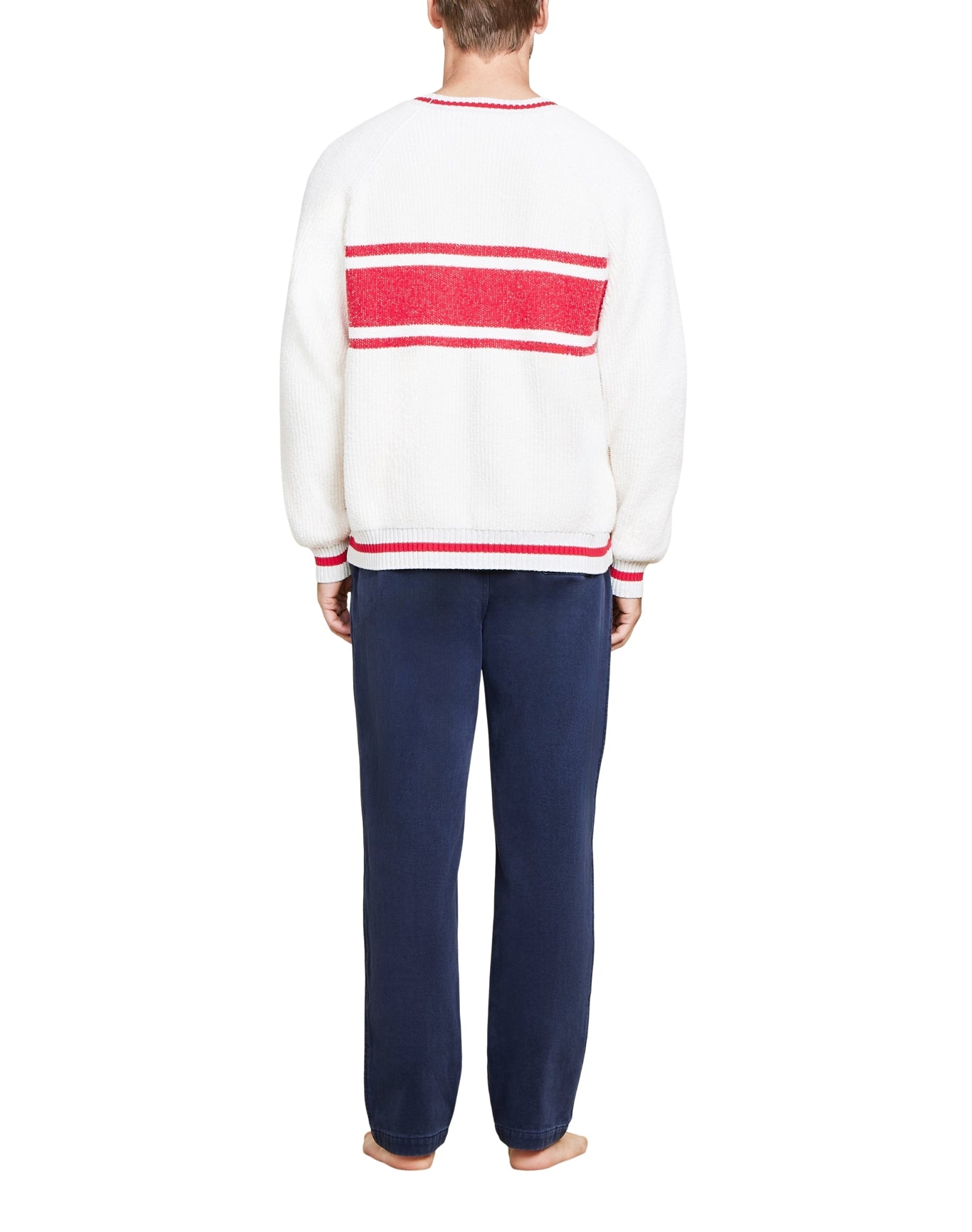 Unisex | Cozychic Cotton Apres Pullover | Cream-Americana Red