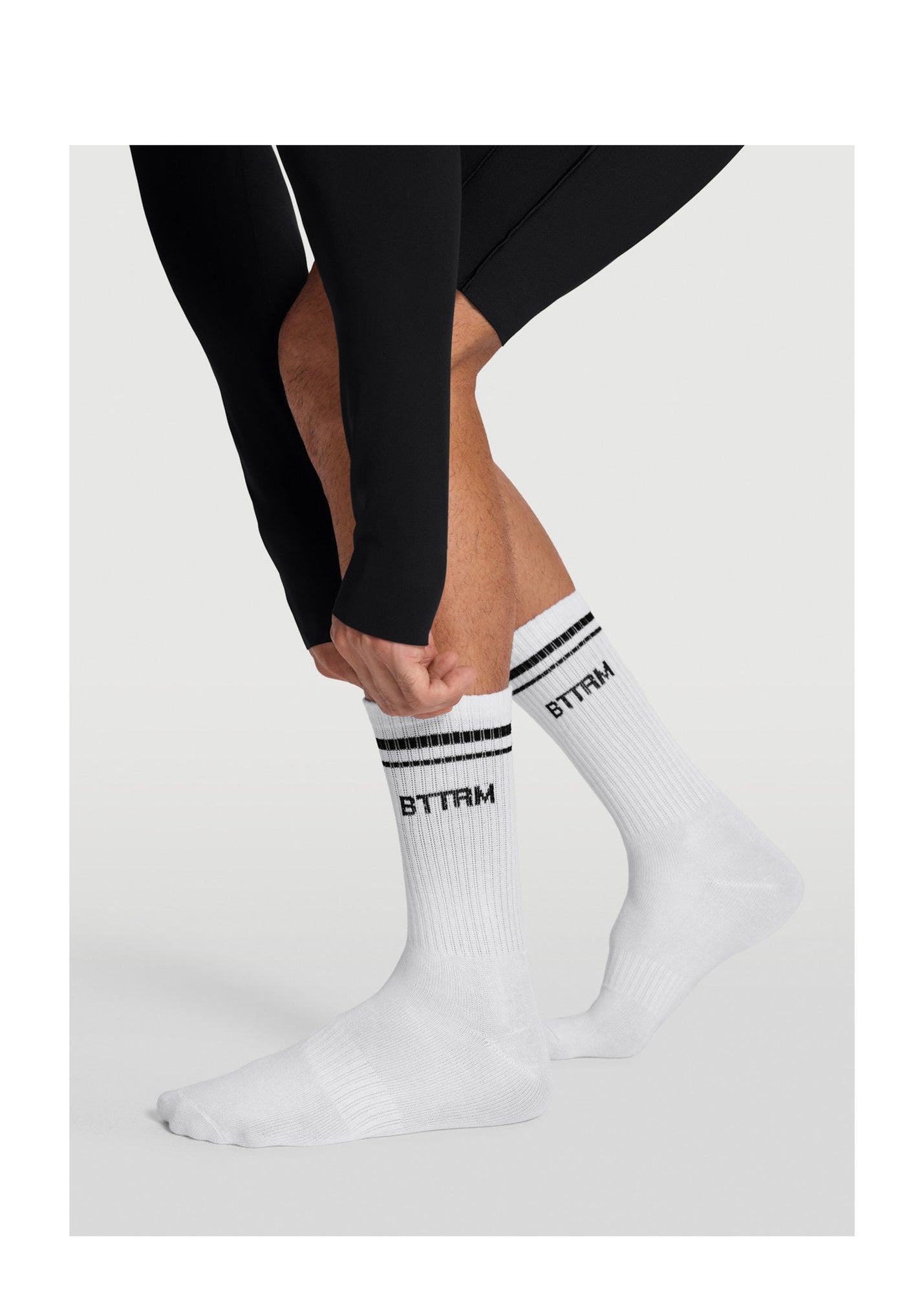 Unisex Half-Crew Socks | White/Black
