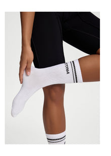 Unisex Half-Crew Socks | White/Black