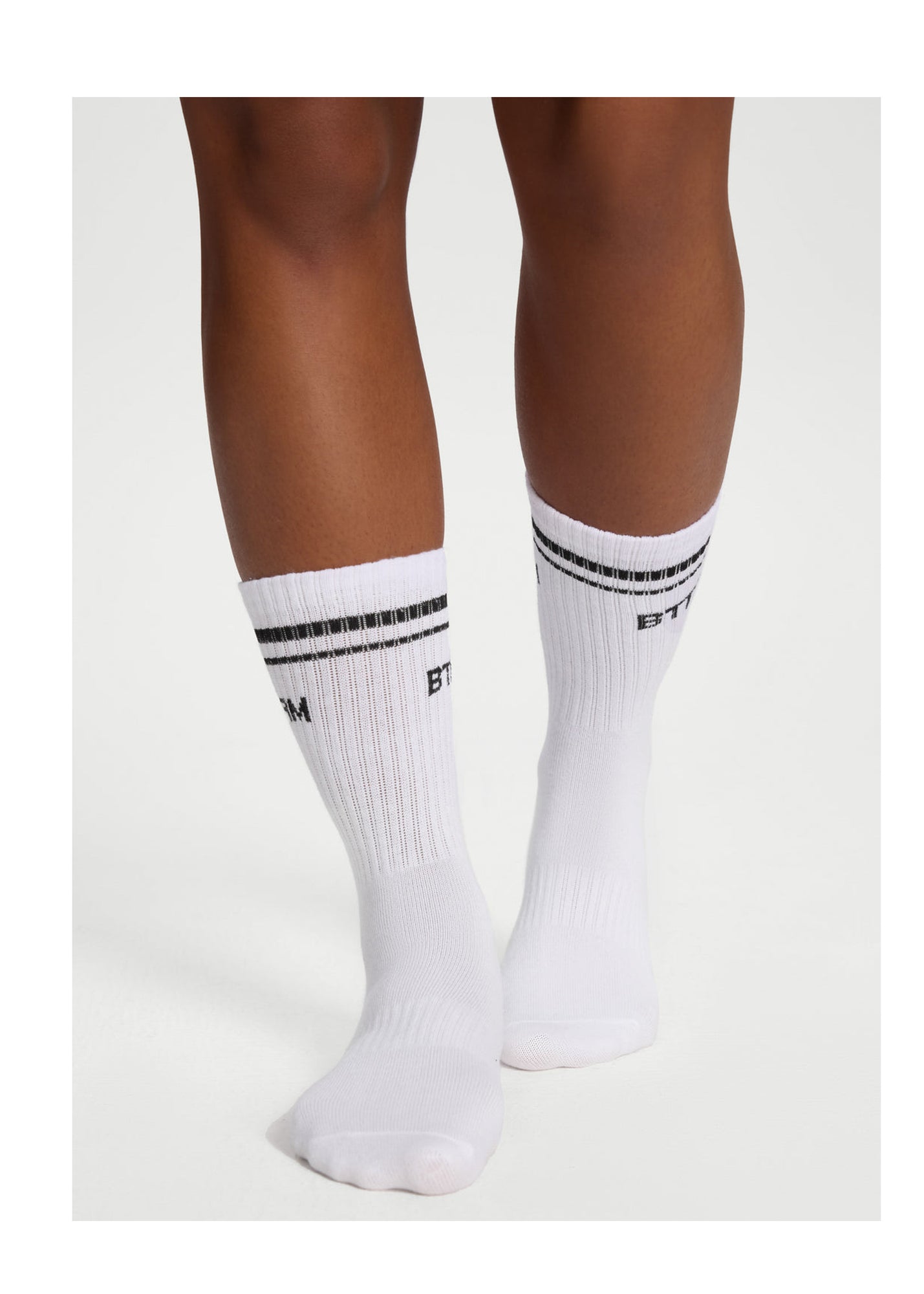 Unisex Half-Crew Socks | White/Black