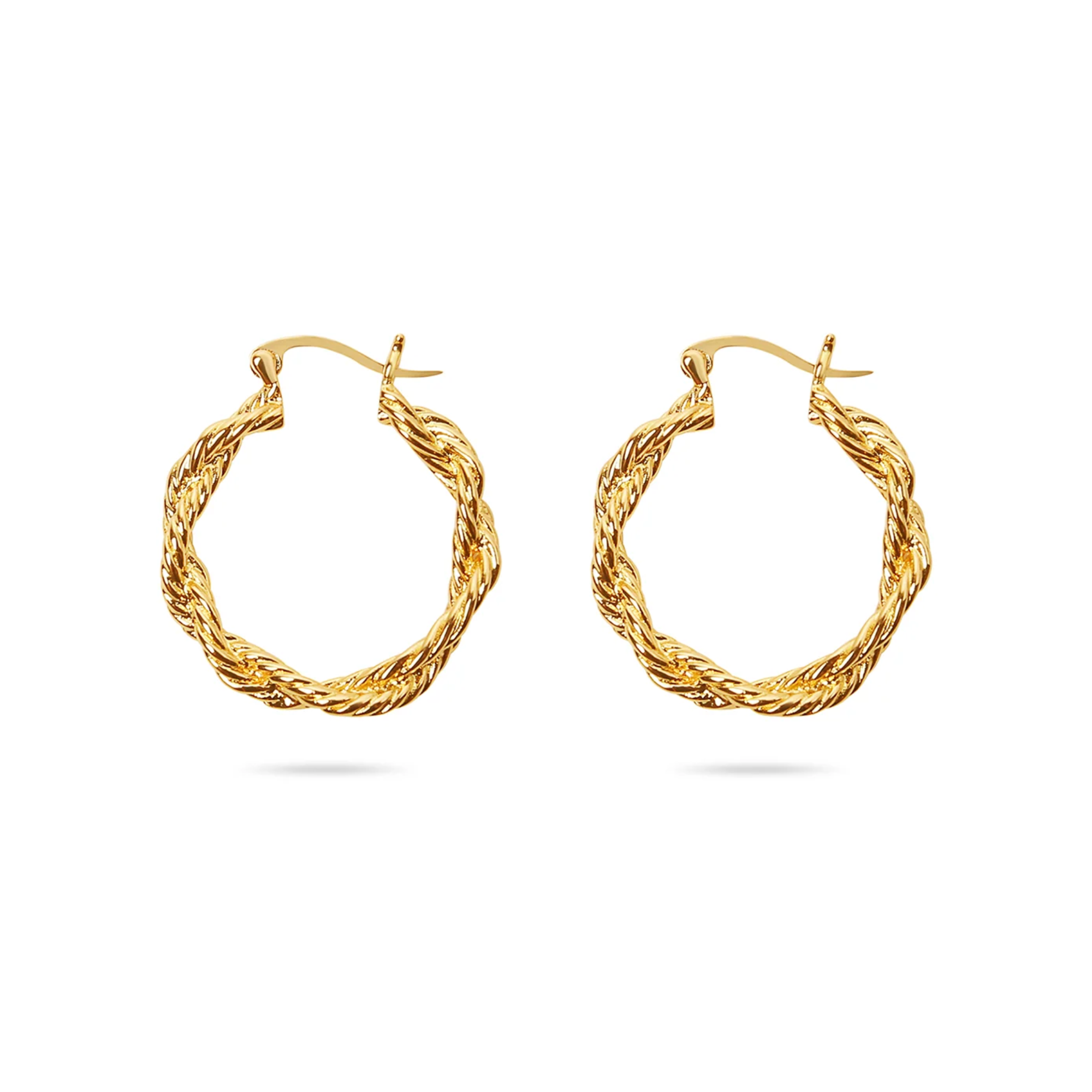 The Textured Rope Earrings (Emily Didonato X Argento Vivo) | 18K Yellow Gold-Plated