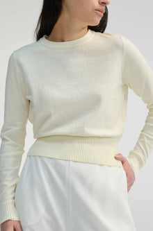 Slim Long Sleeve Knit Top | Ivory