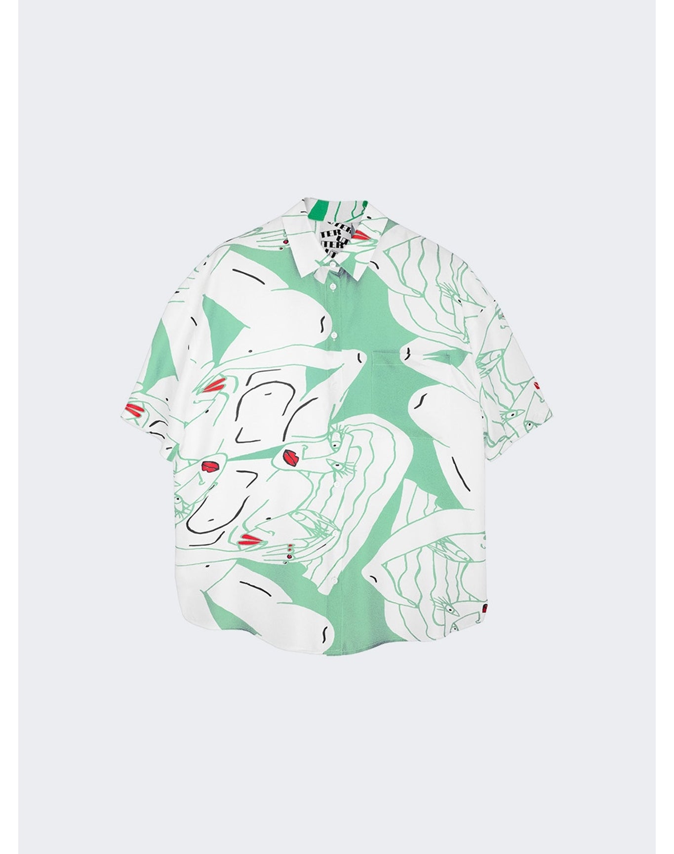 Uter | Men | Silk Twill Short Sleeve Shirt | Sage Green