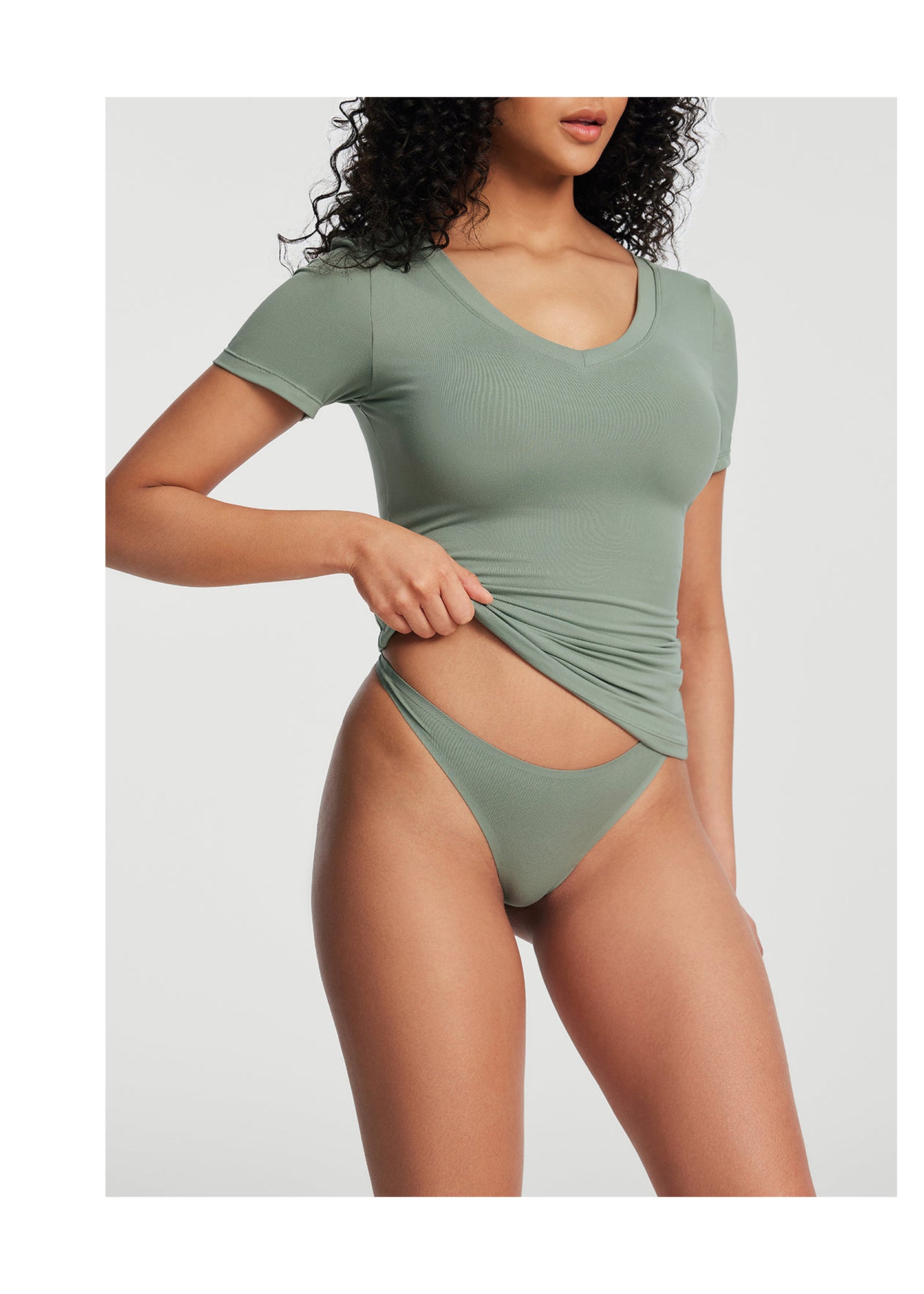 V-Neck T-shirt | Sage Green