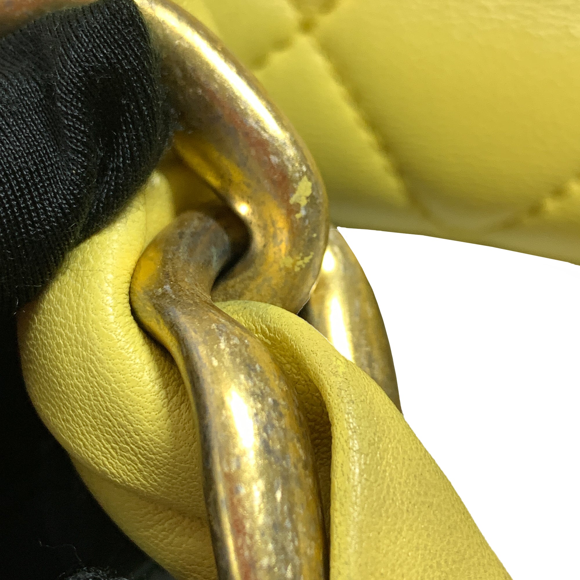 Chanel | Pre-Owned Quilted Lambskin Chain Is More Flap | Yellow