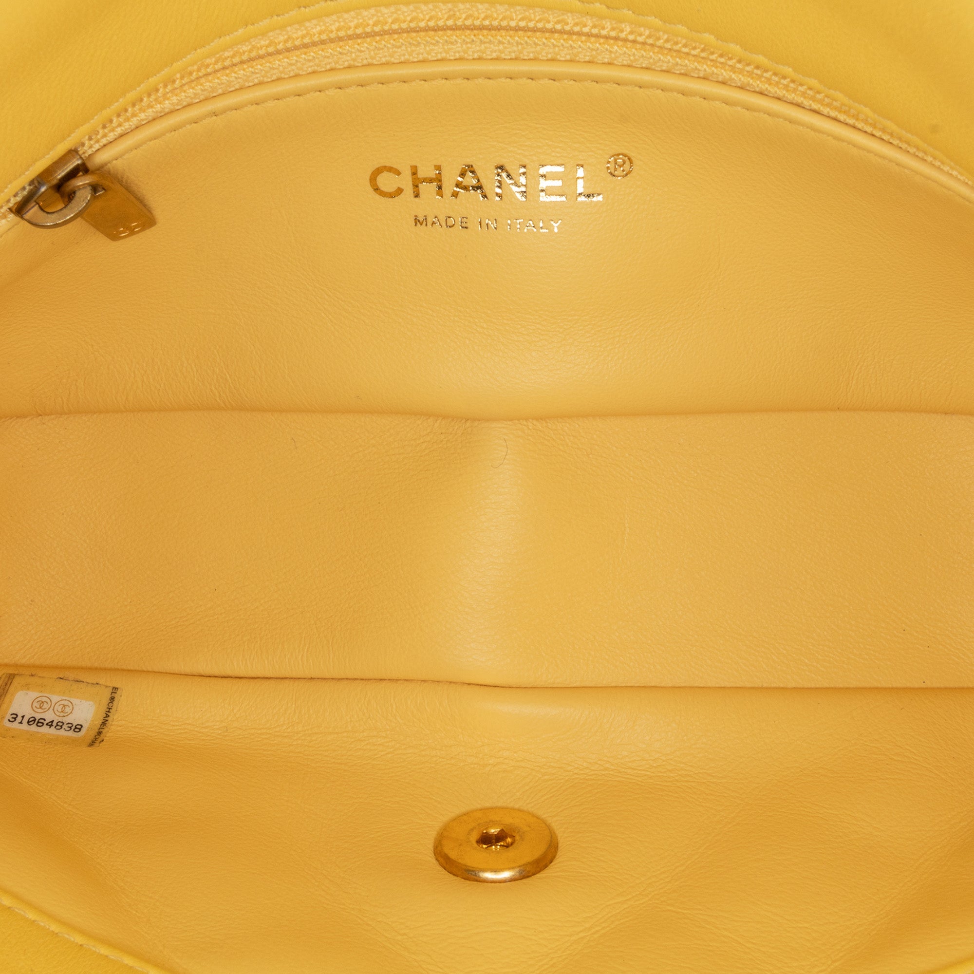 Chanel | Pre-Owned Quilted Lambskin Chain Is More Flap | Yellow