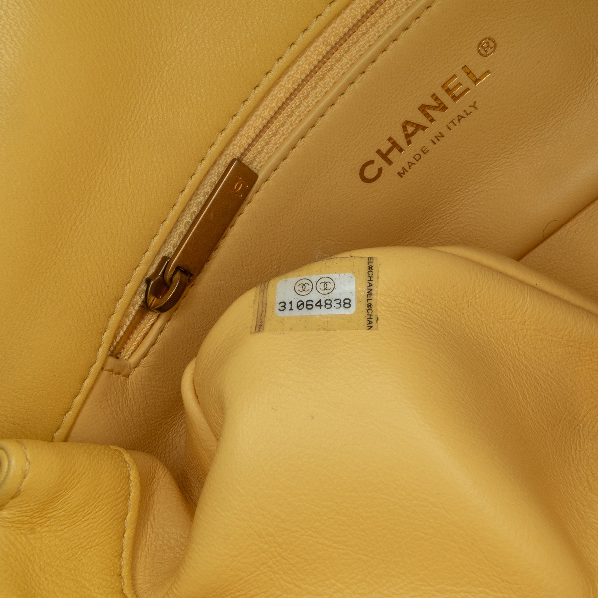 Chanel | Pre-Owned Quilted Lambskin Chain Is More Flap | Yellow