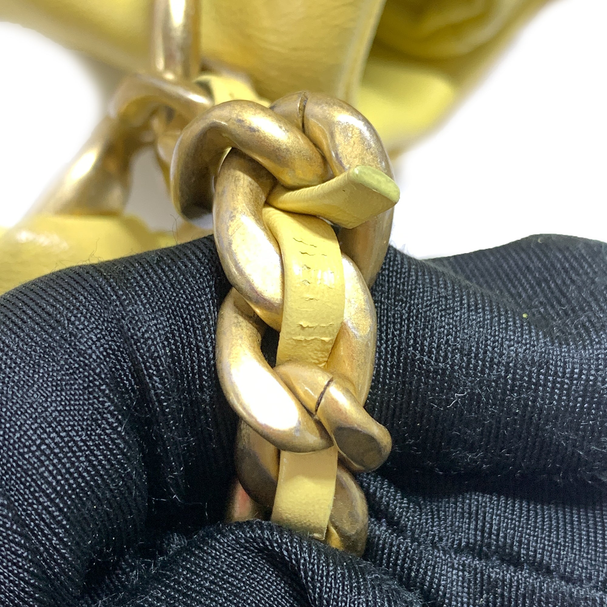 Chanel | Pre-Owned Quilted Lambskin Chain Is More Flap | Yellow