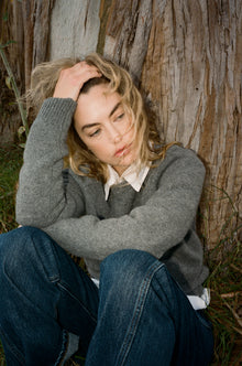 Finn Cashmere Sweater | Stone-Grey