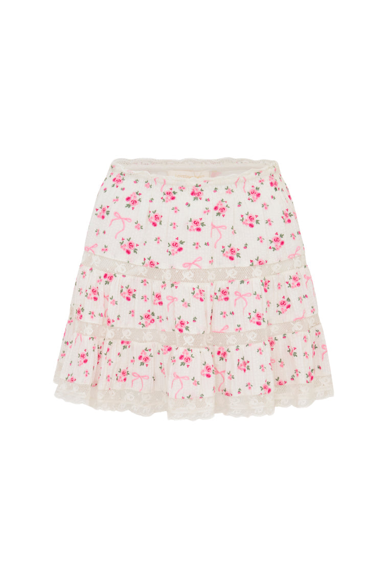 Viro Cotton Rose & Bow Mini Skirt | Fancy Pink