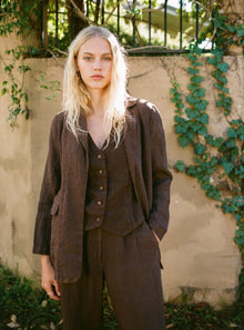 Margaret Linen Blazer | Chestnut