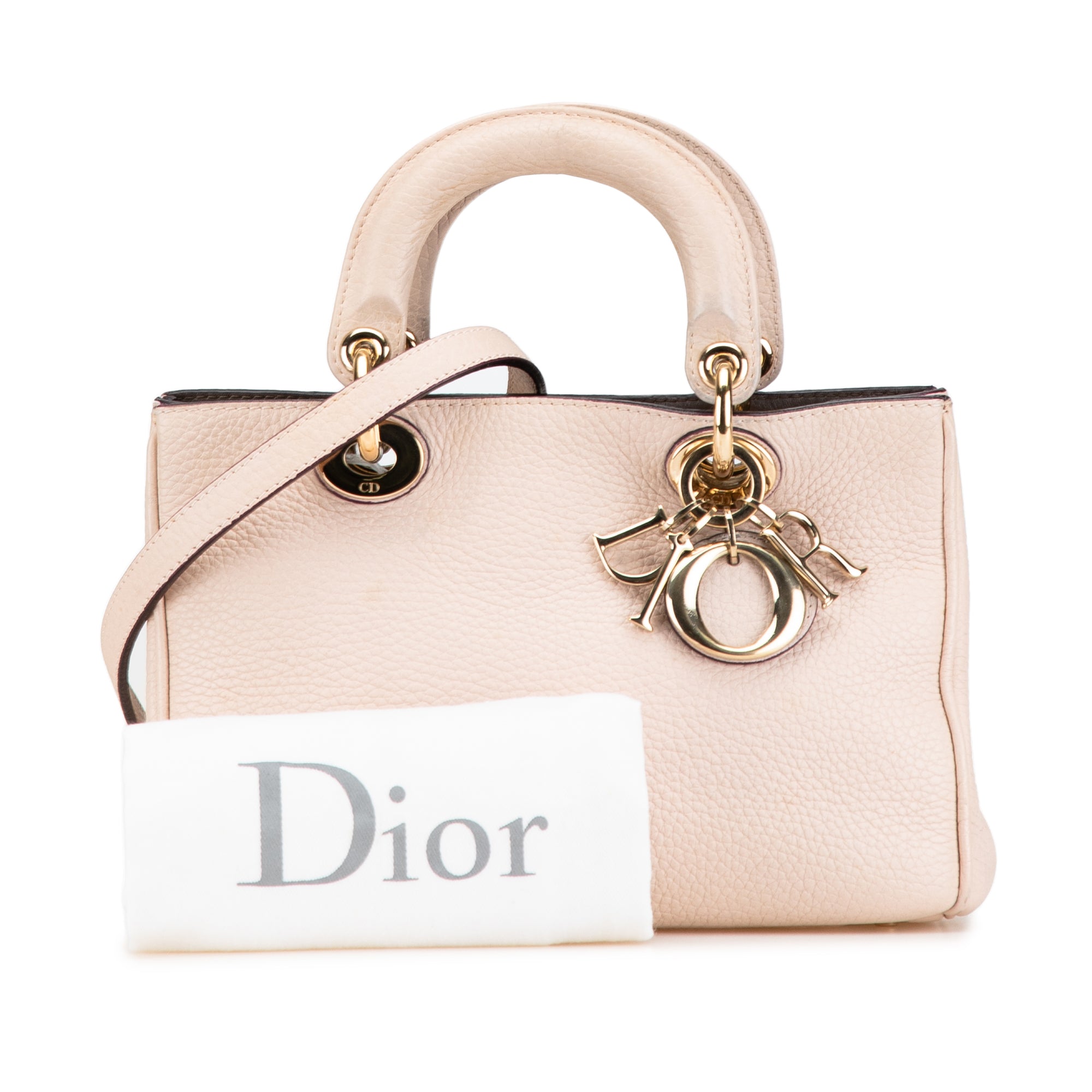 Dior | Pre-Owned Mini Leather Diorissimo Satchel | Pink/Light Pink