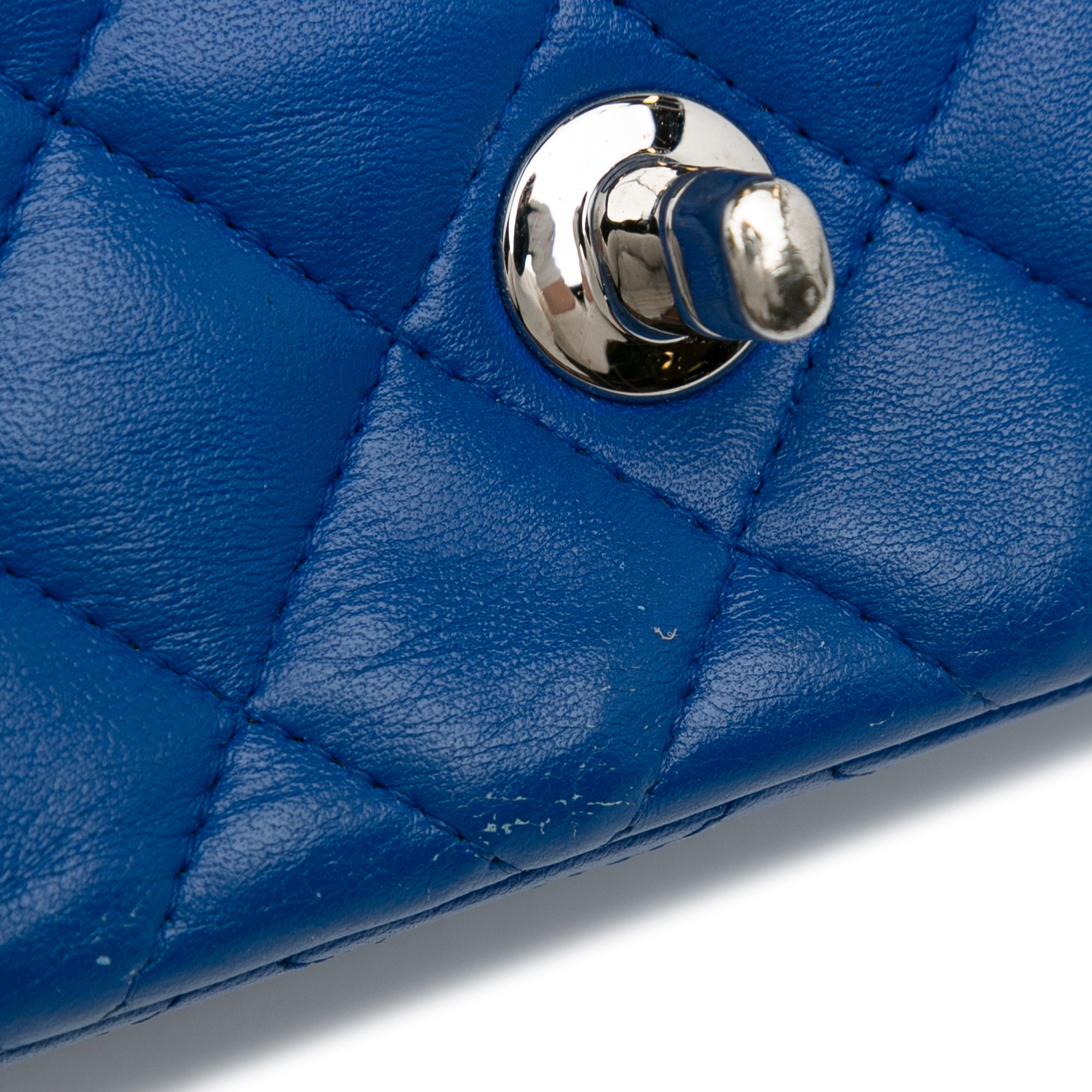 Chanel | Pre-Owned Mini Rectangular Classic Lambskin Single Flap | Blue