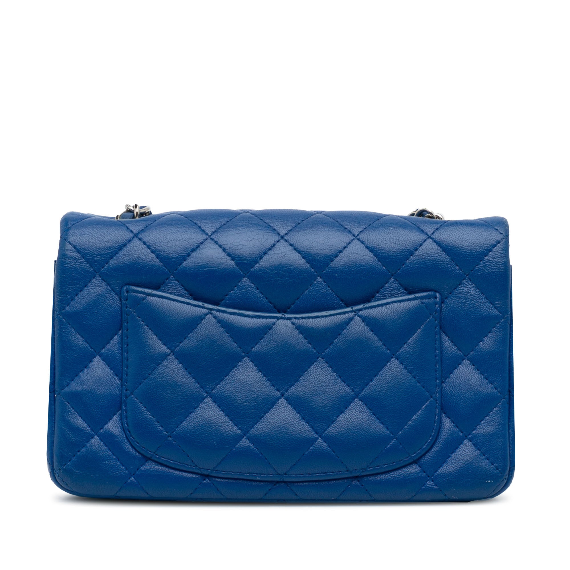 Chanel | Pre-Owned Mini Rectangular Classic Lambskin Single Flap | Blue