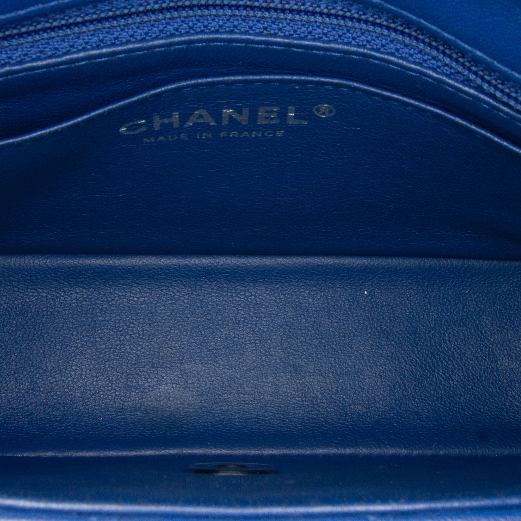 Chanel | Pre-Owned Mini Rectangular Classic Lambskin Single Flap | Blue