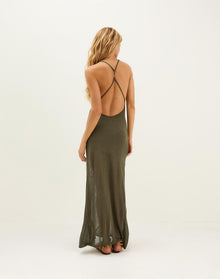 Knit Daphne Long Dress | Evergreen