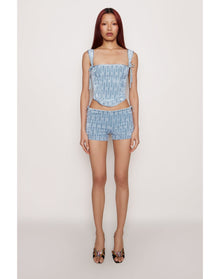 Velvet Tie Short | Hydrangea